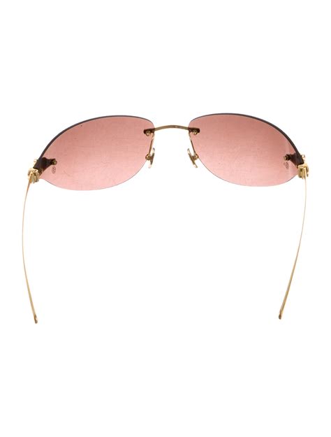 cartier panthere sunglasses vintage|rimless rectangle sunglasses cartier.